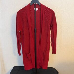 BP Red Open Front Cardigan Sweater